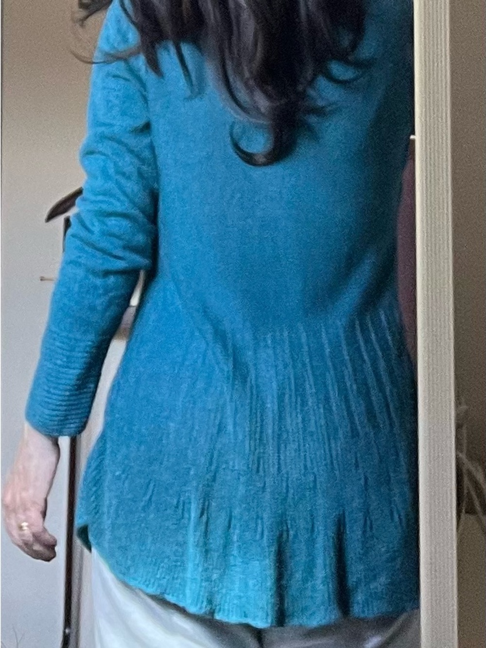 NIC+ZOE LinenTeal Open-Front Lightweight Cardigan size M.